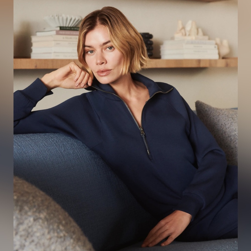 SPANX AirEssentials Half Zip Timeless Navy